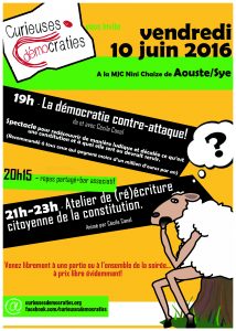 Curieuses démocraties 10 juin MJC à  Aoust