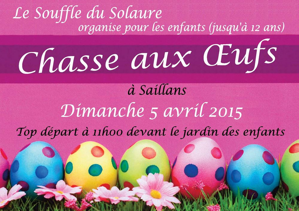 Chasse aux Oeufs dimanche 5 avril