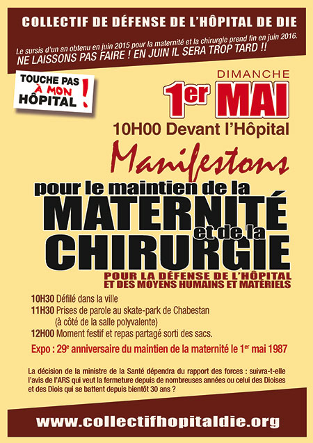 manifestons pour le maintien de la maternité et de la chirurgie à Die