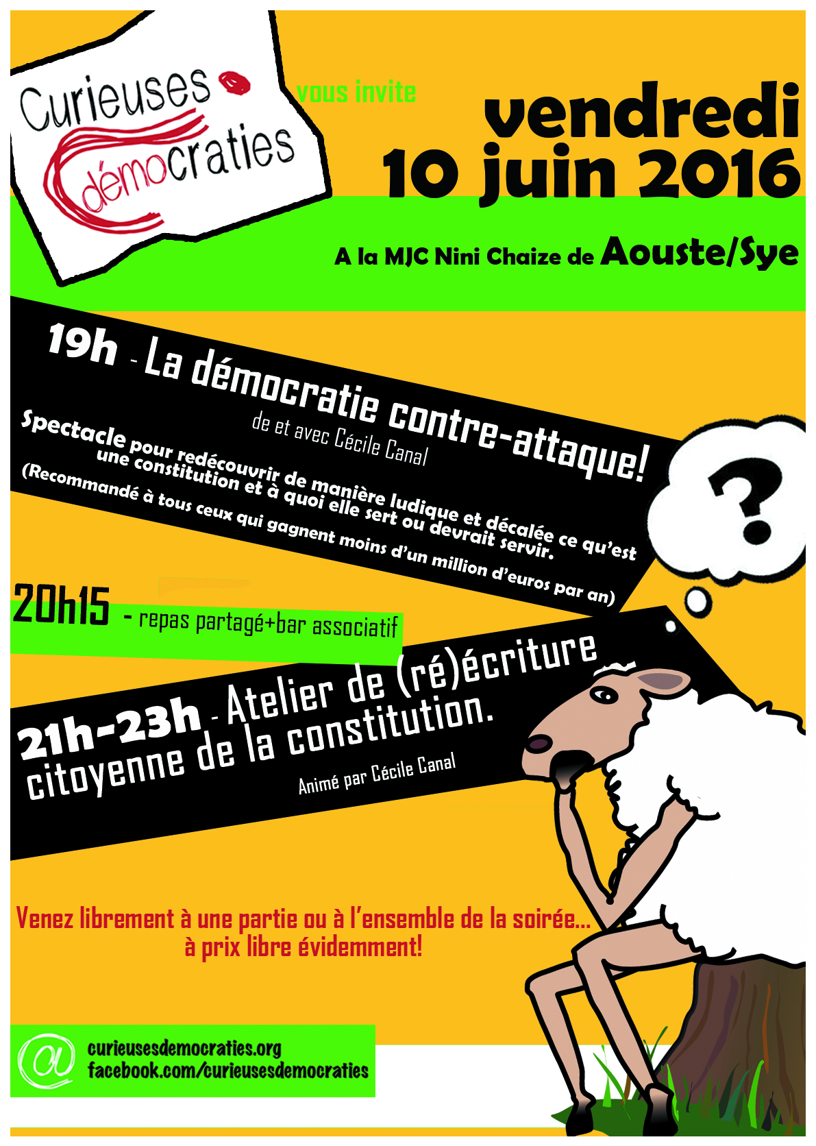 Curieuses Démocraties le 10 juin à la MJC Nini-Chaize.