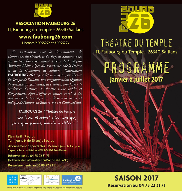2017 programmation au Temple Faubourg 26