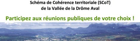 01 juin 18h30, au Temple : Réunion publique  "Schéma de Cohérence territoriale (SCoT) de la Vallée de la Drôme Aval"