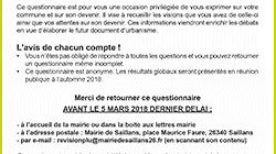 Questionnaire à destination des habitants - l'avis de chacun compte !